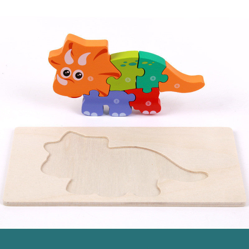 DinoPuzzle Montessori 3D – Rompecabezas Educativo de Madera