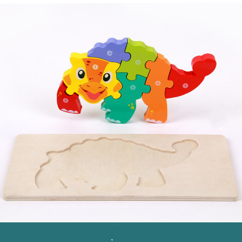 DinoPuzzle Montessori 3D – Rompecabezas Educativo de Madera