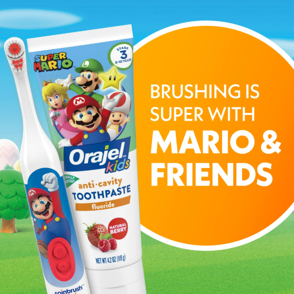 Cepillo de Dientes Eléctrico para Niños Super Mario Spinbrush