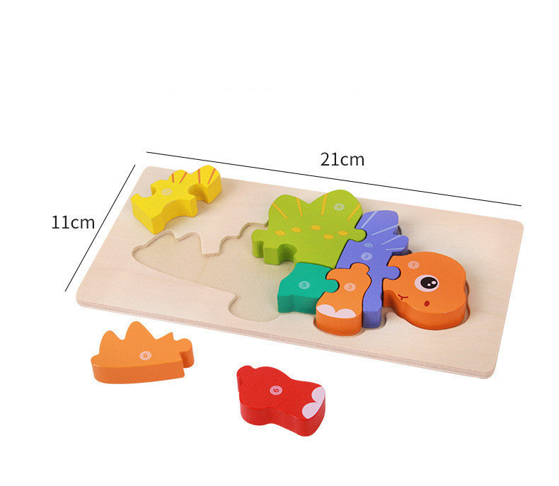 DinoPuzzle Montessori 3D – Rompecabezas Educativo de Madera