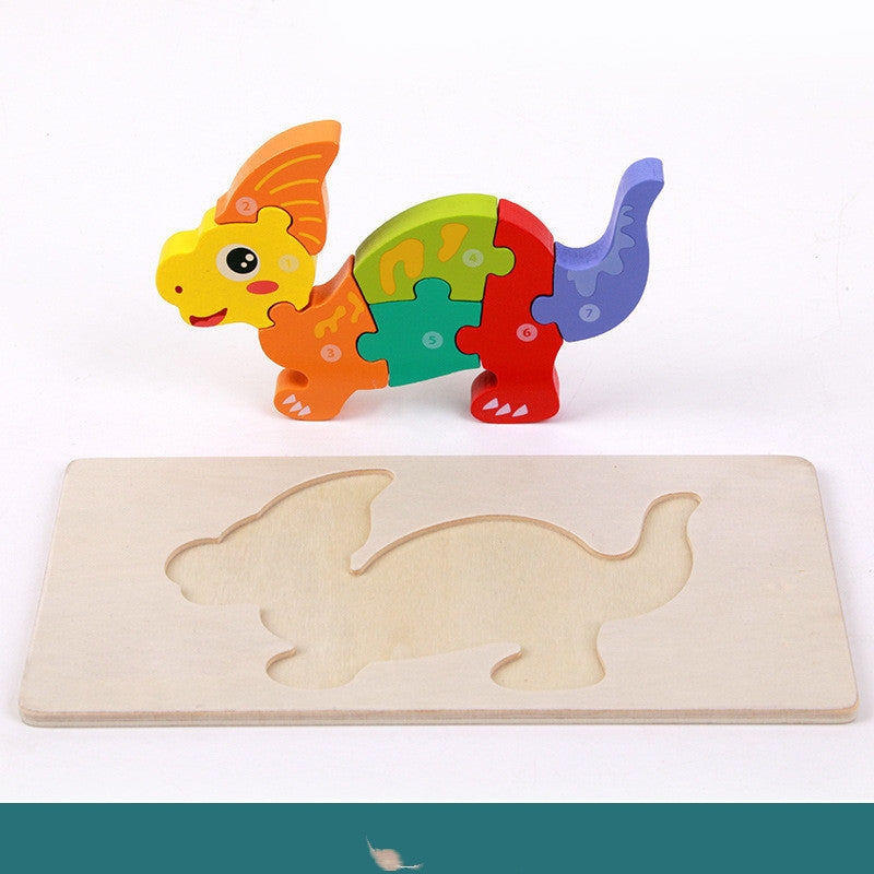 DinoPuzzle Montessori 3D – Rompecabezas Educativo de Madera
