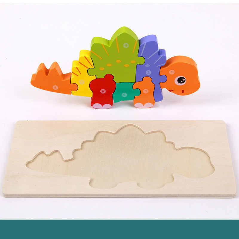 DinoPuzzle Montessori 3D – Rompecabezas Educativo de Madera