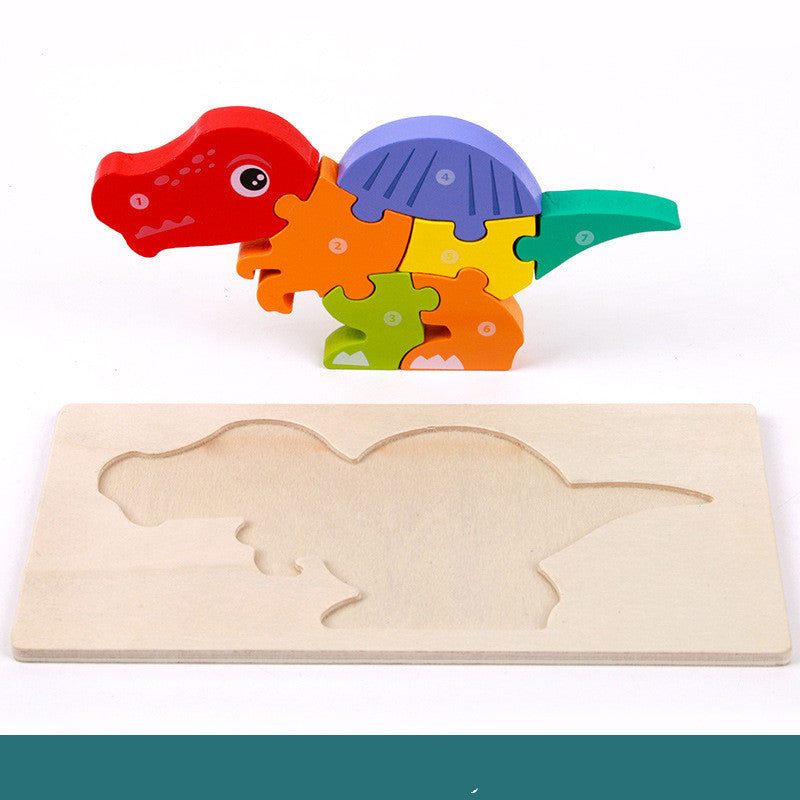 DinoPuzzle Montessori 3D – Rompecabezas Educativo de Madera