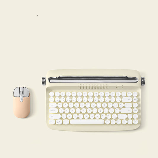 Set Retro de Teclado Bluetooth y Mouse – Colores Cute para Oficina y iPad