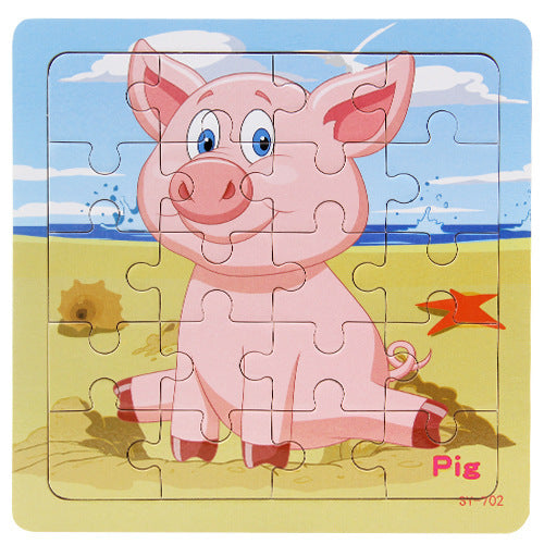 Rompecabezas de Madera de Animales de Granja para Niños