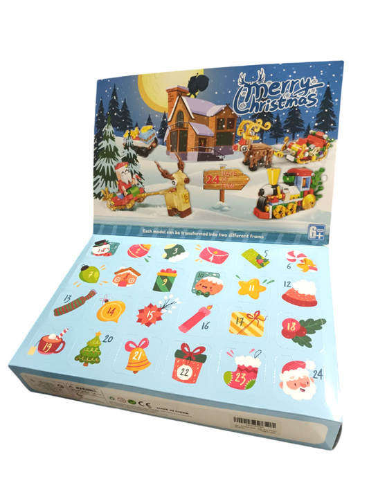 Calendario de Adviento "Merry Christmas" – Set de construcción 2 en 1