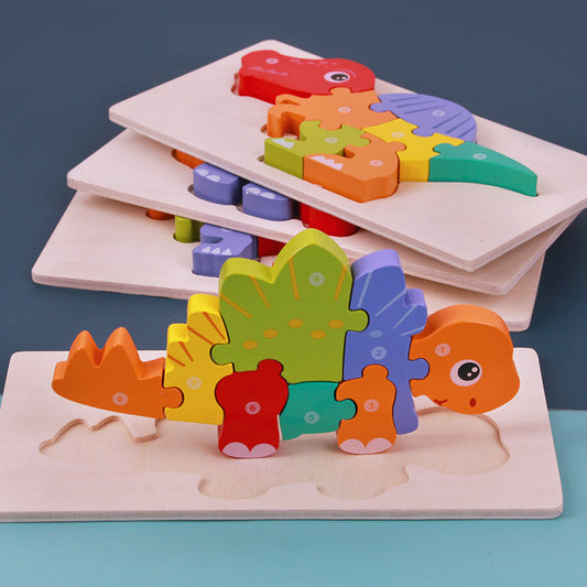 DinoPuzzle Montessori 3D – Rompecabezas Educativo de Madera