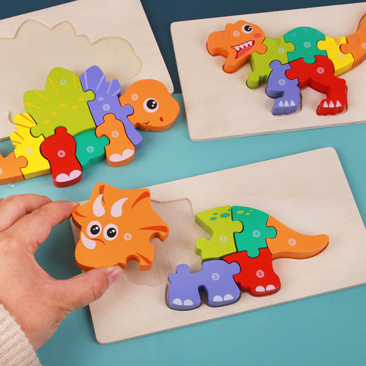 DinoPuzzle Montessori 3D – Rompecabezas Educativo de Madera