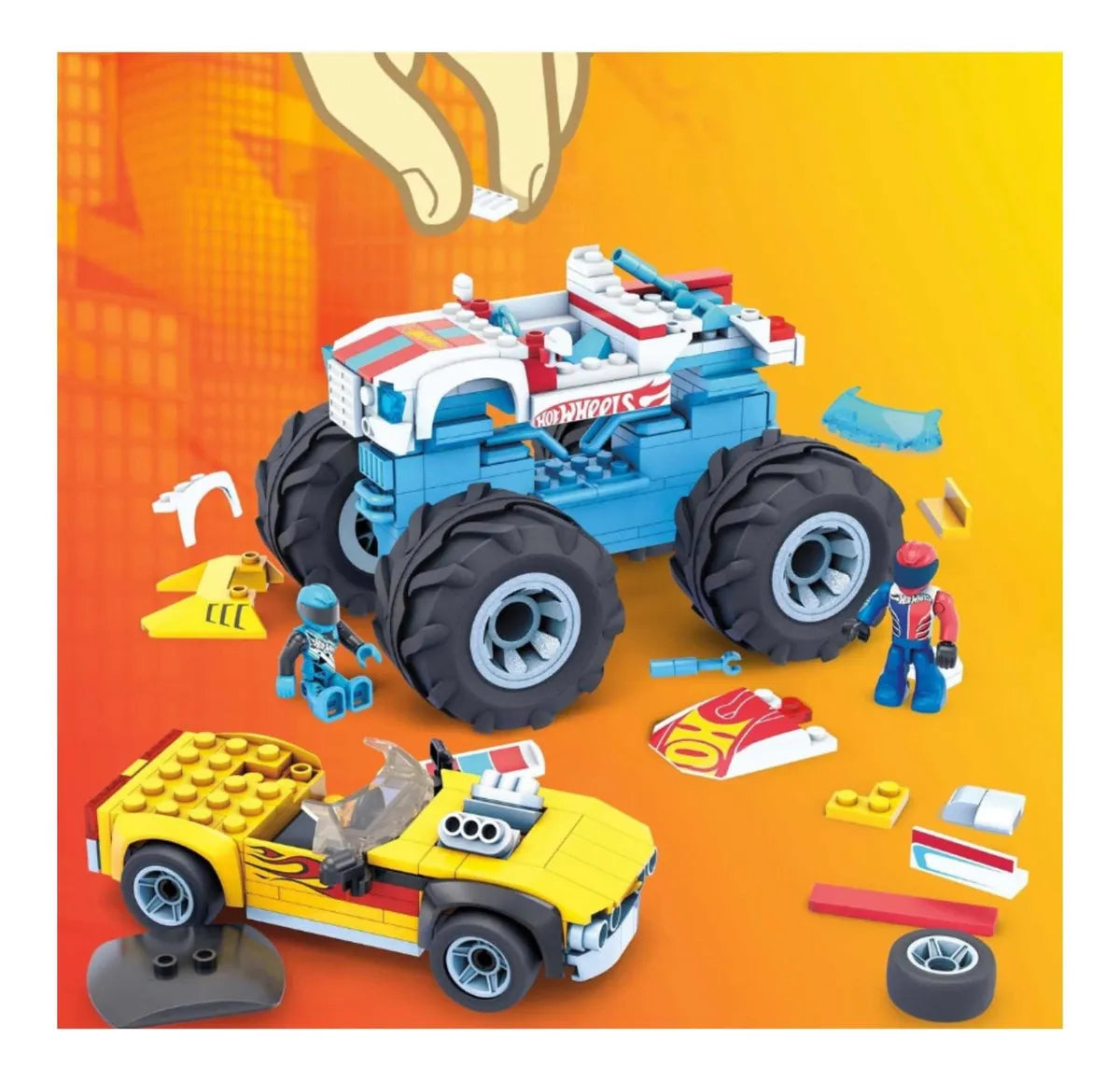 Mega Construx Hot Wheels Monster Trucks – Rodger Dodger & Hot Wheels Racing