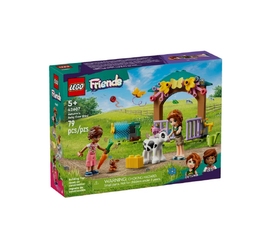 LEGO Friends Set de Juguetes de Animales de Granja Cobertizo para Vacas Bebés de Otoño con 2 Minimuñecas (42607)