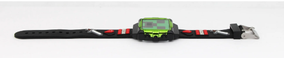 Minecraft Reloj LCD de Pulsera Unisex de Silicona, Negro (MIN4069WM)