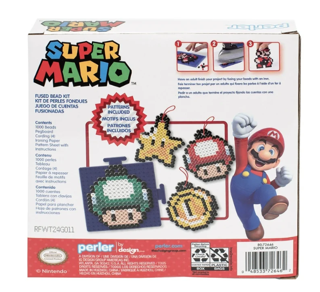 Kit de Adornos con Cuentas Termofusibles de Super Mario de Nintendo