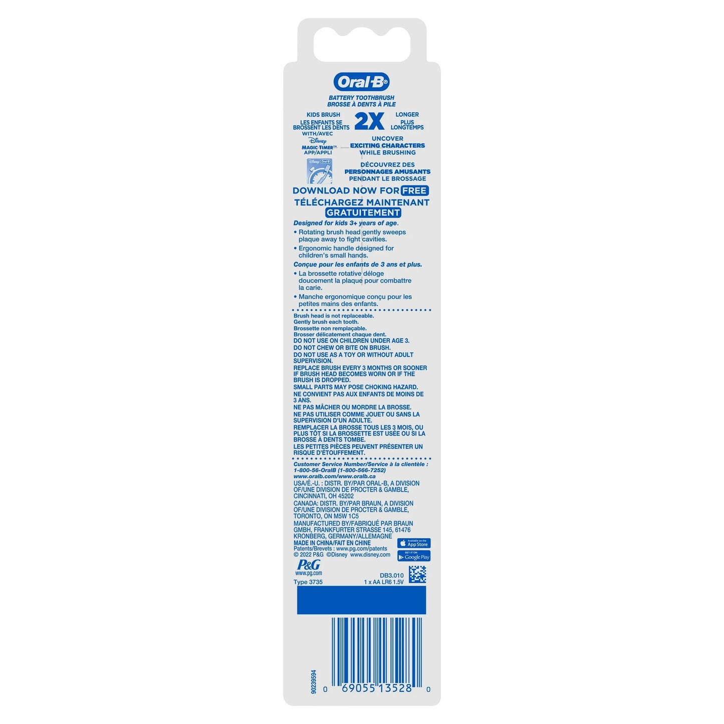 Oral-B Kid's Cepillo de Dientes a Batería con Mickey Mouse de Disney