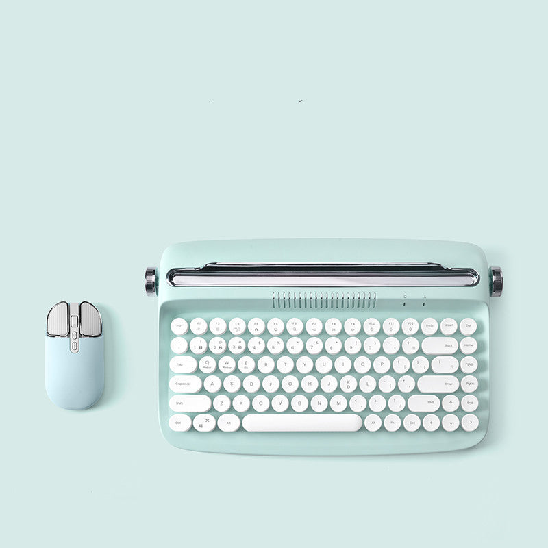 Set Retro de Teclado Bluetooth y Mouse – Colores Cute para Oficina y iPad