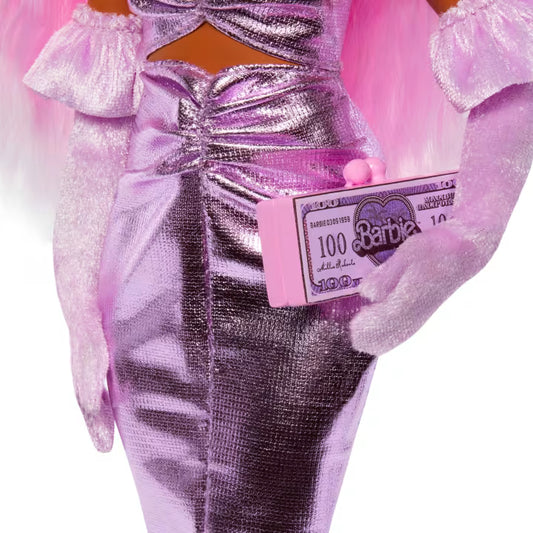 Barbie Fashionista Muñeca Deluxe – Cabello Rosa y Vestido Brillante