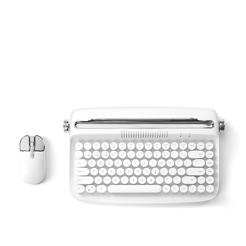 Set Retro de Teclado Bluetooth y Mouse – Colores Cute para Oficina y iPad